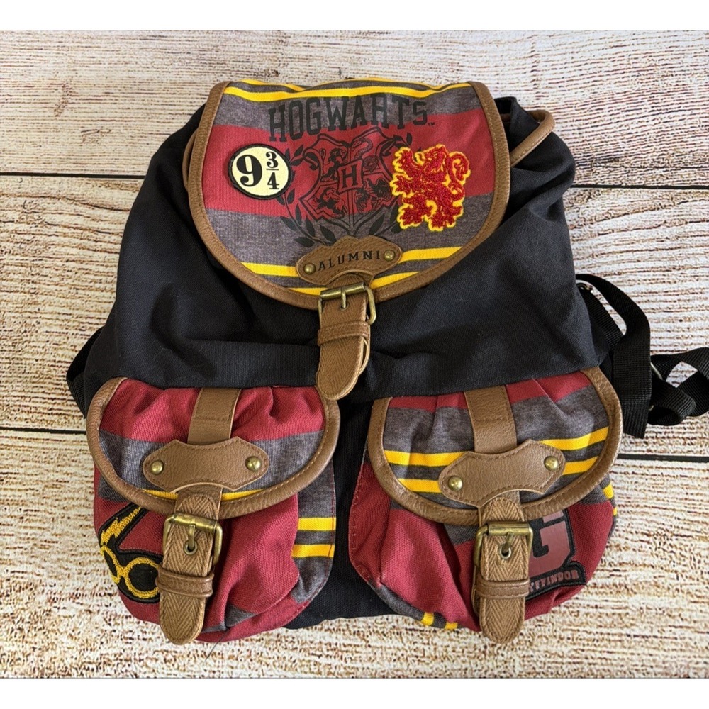 Harry Potter Gryffindor Small Backpack Knapsack School Bag Red Gold Used